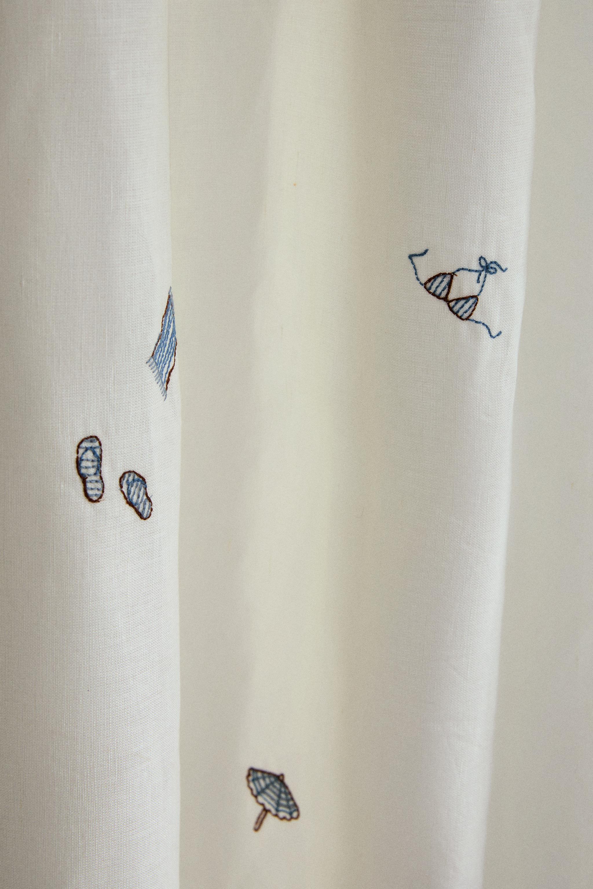 EMBROIDERED SHOWER CURTAIN